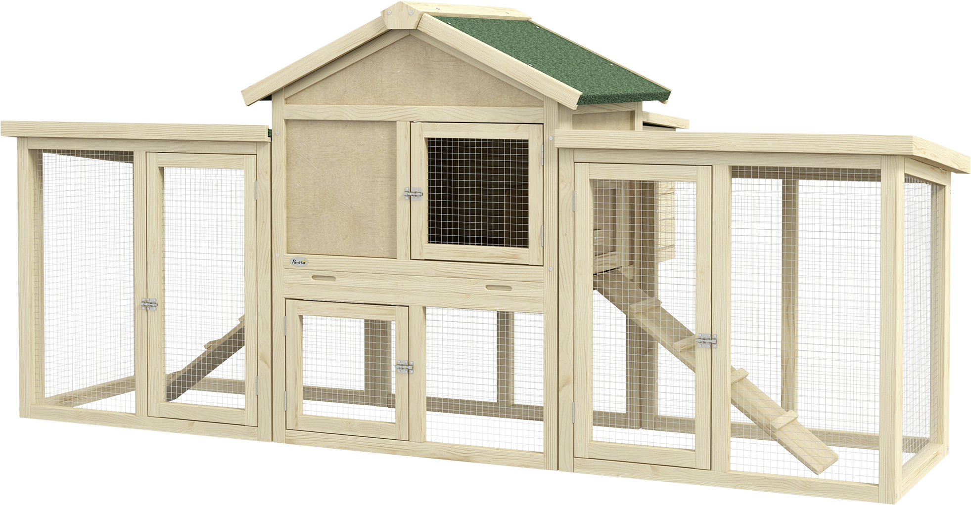 PawHut Hühnerstall Holzoptik Holz B/H/L: ca. 85x93x204 cm