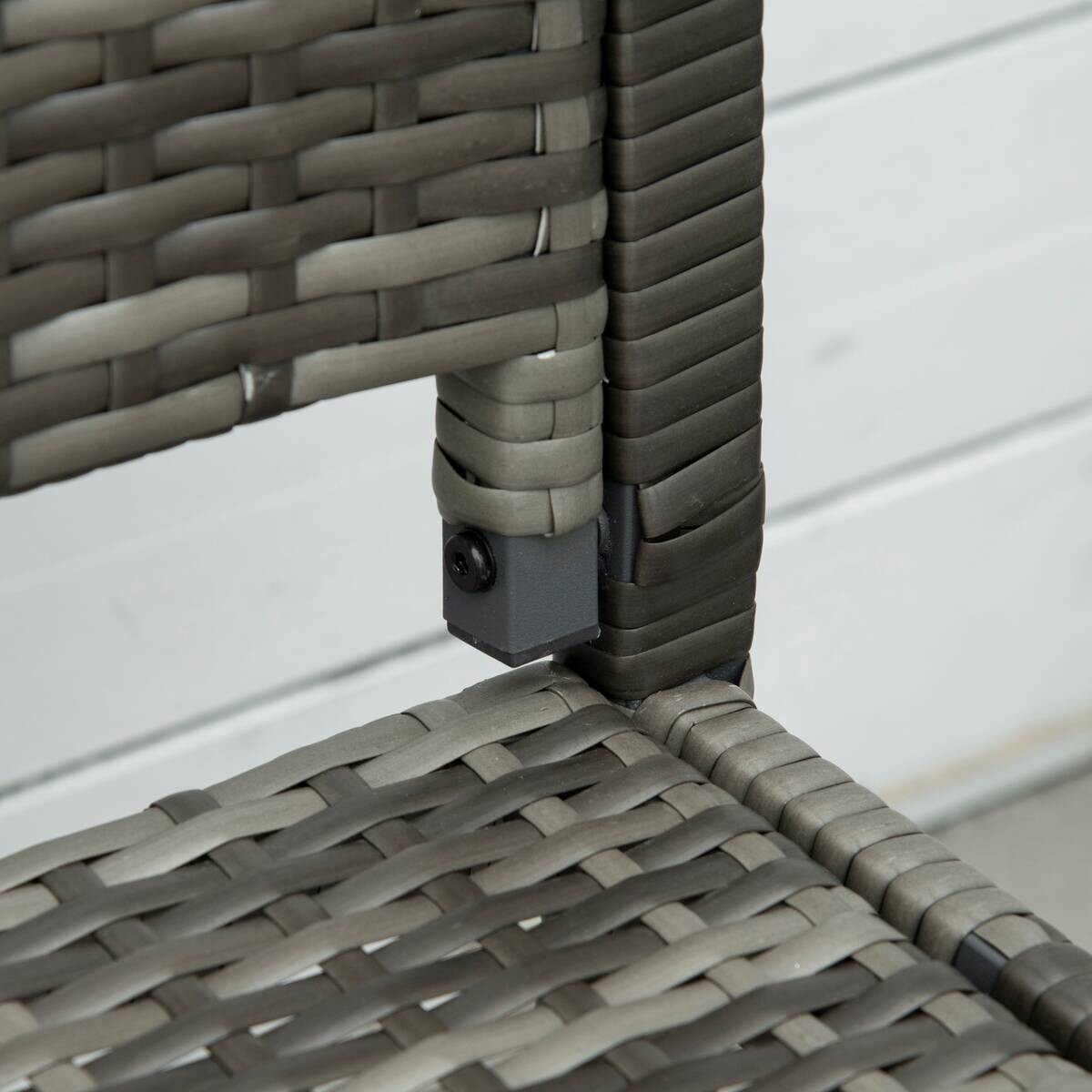 Outsunny Gartenbank grau Polyrattan B/H/L: ca. 60x122x85 cm