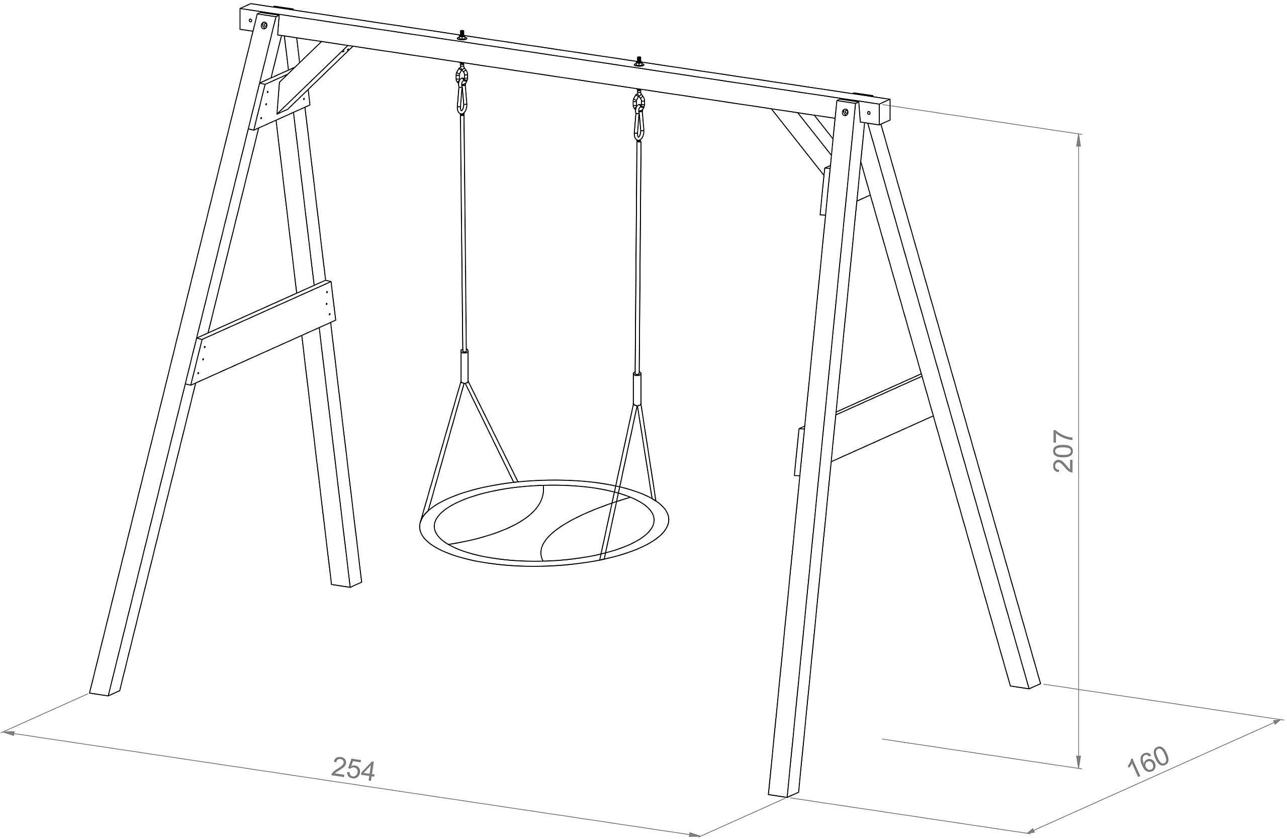 AXI Nestschaukel Summer grau B/H/L: ca. 254x207x160 cm