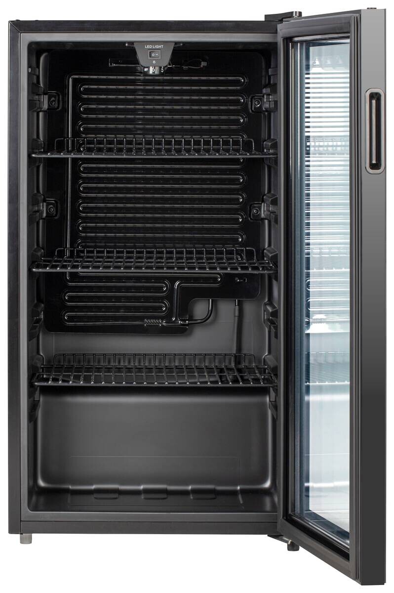 POCOline Glastürkühlschrank GTK85-93ES schwarz B/H/T: ca. 47x84x44 cm