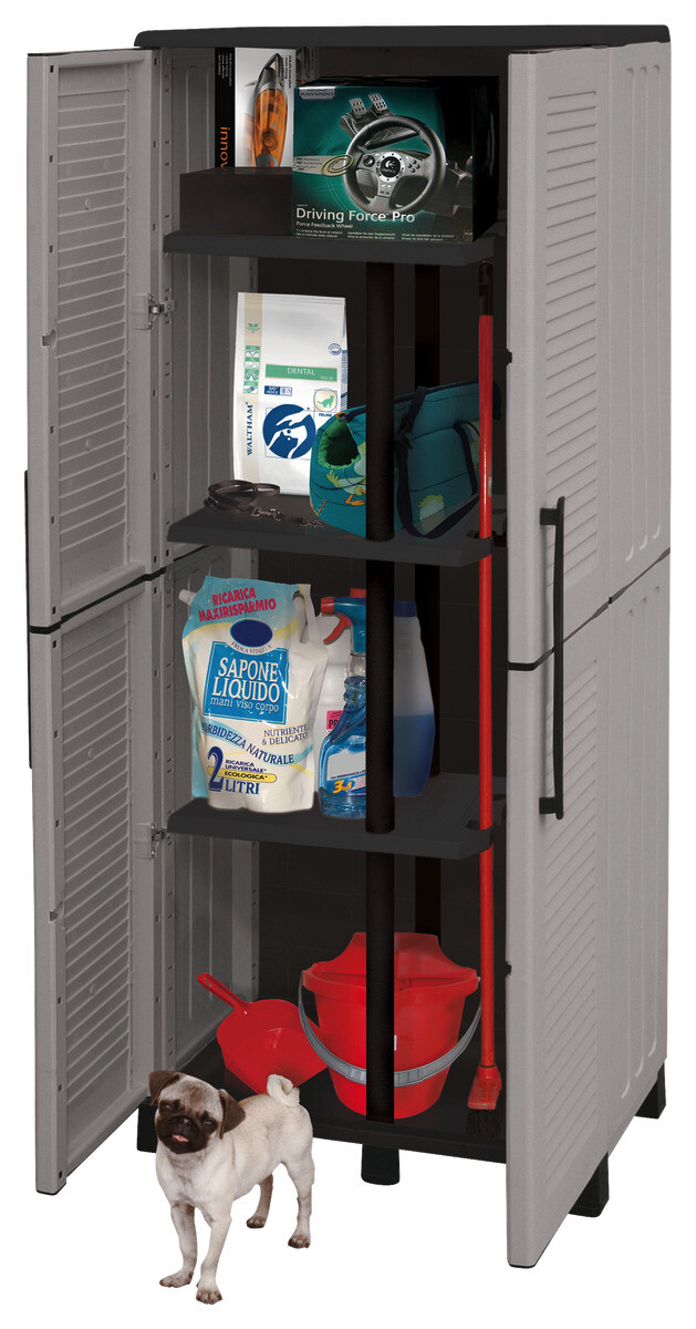 ArtPlast Kunststoffschrank Family grau Kunststoff B/H/T: ca. 68x168x37 cm