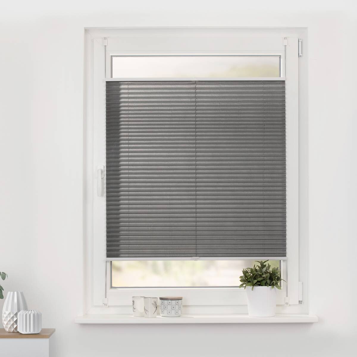 LICHTBLICK Spannplissee hellgrau B/L: ca. 95x130 cm