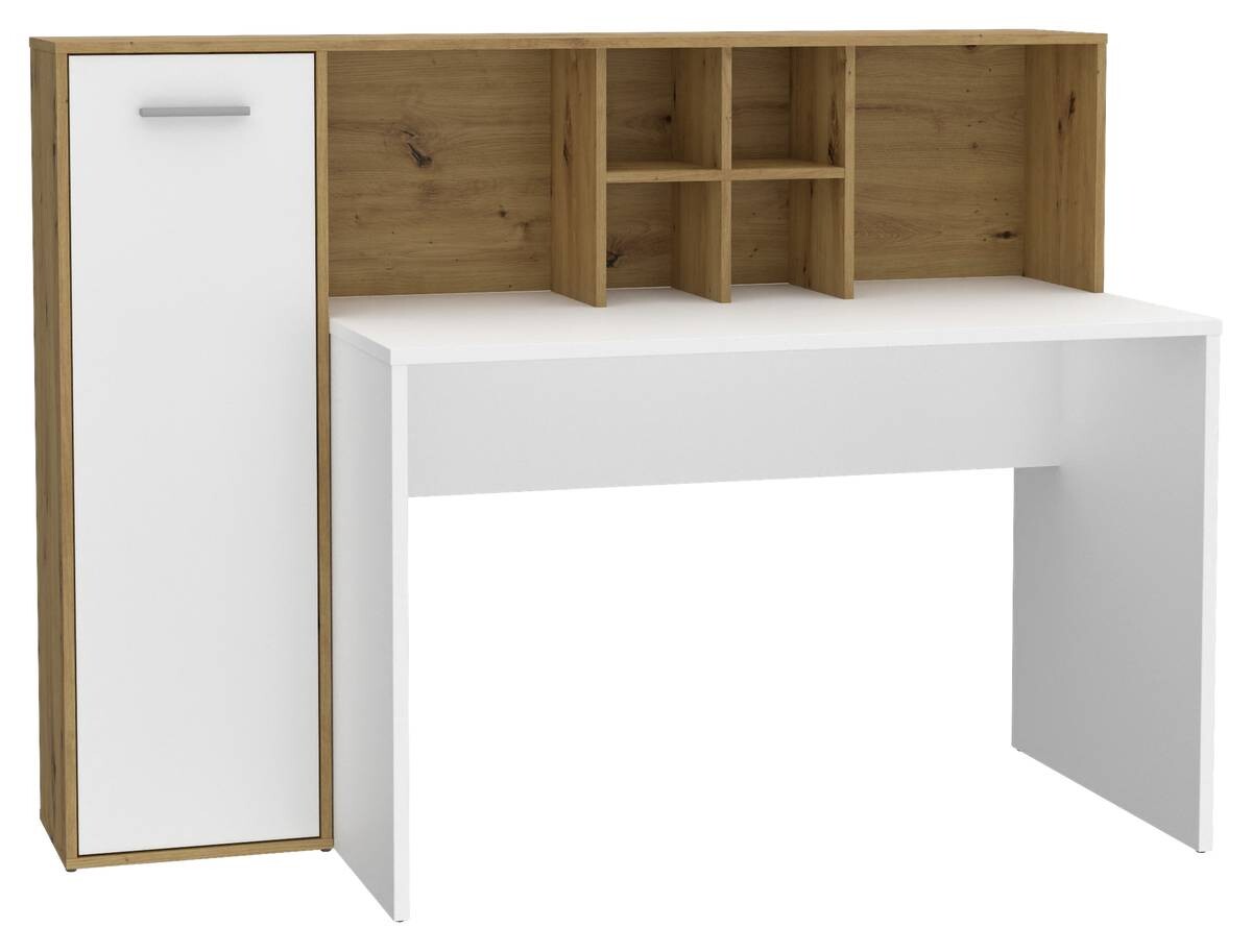 Schreibtisch weiß Eiche Artisan Nachbildung B/H/T: ca. 158x116x66 cm