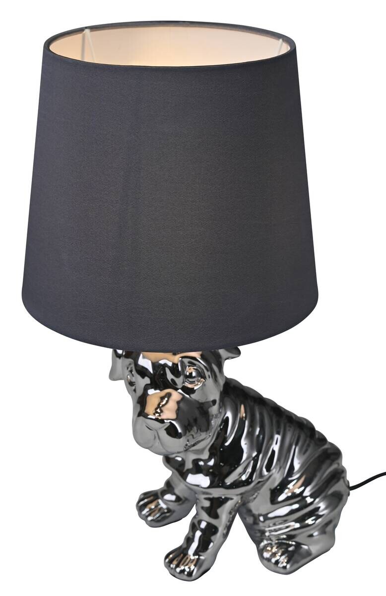 POCOline Keramik_Tischleuchte Agnes silber grau Keramik B/H/L: ca. 21x39x21 cm E14 1 Brennstellen