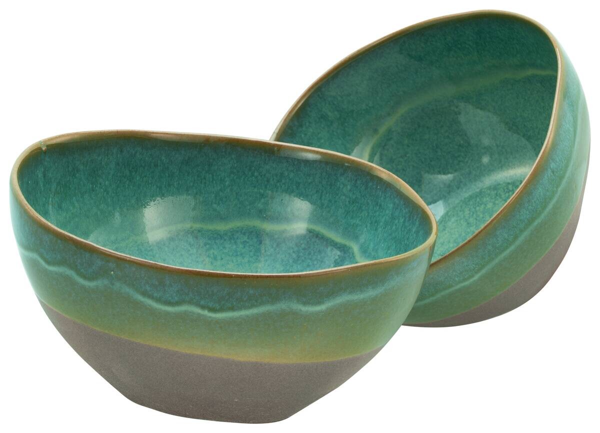 CreaTable Poke-Bowl-Set Basalt Bio olive Steinzeug H/D: ca. 9x18 cm