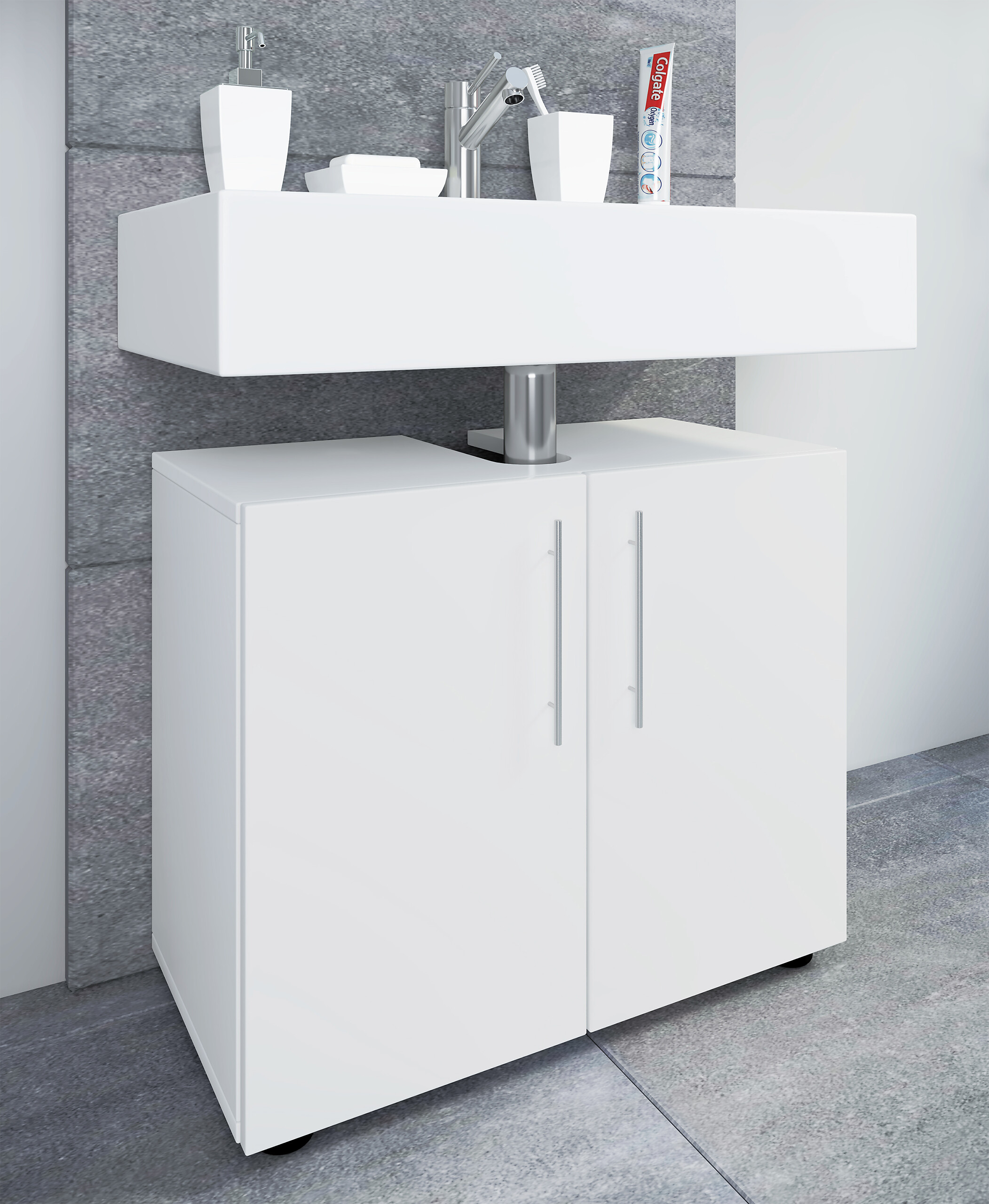 Unterschrank Flandu weiß B/H/T: ca. 60x51x30 cm