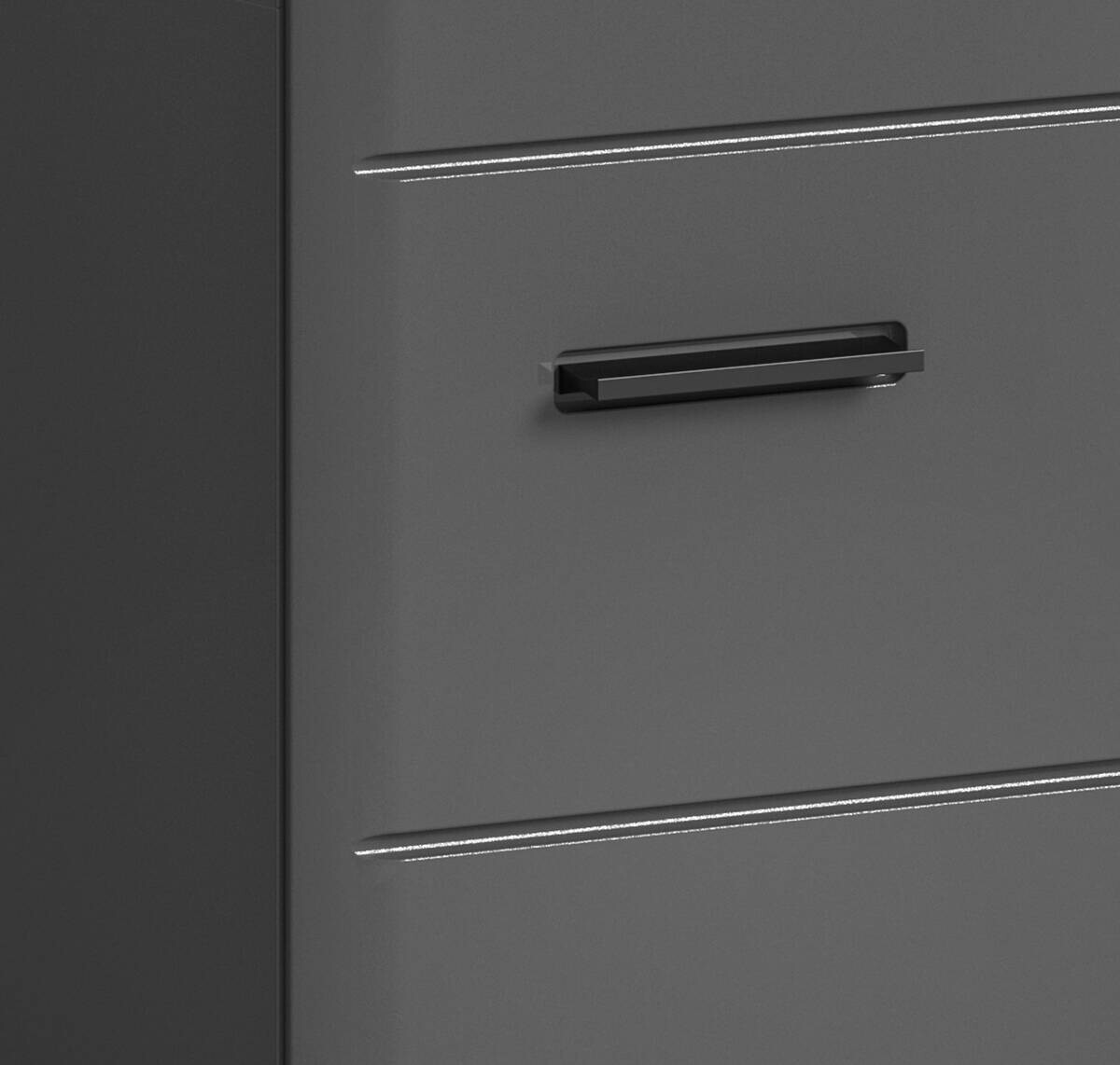 Badezimmer-Set SOFT grau grau Hochglanz B/H/T: ca. 60x190x34 cm