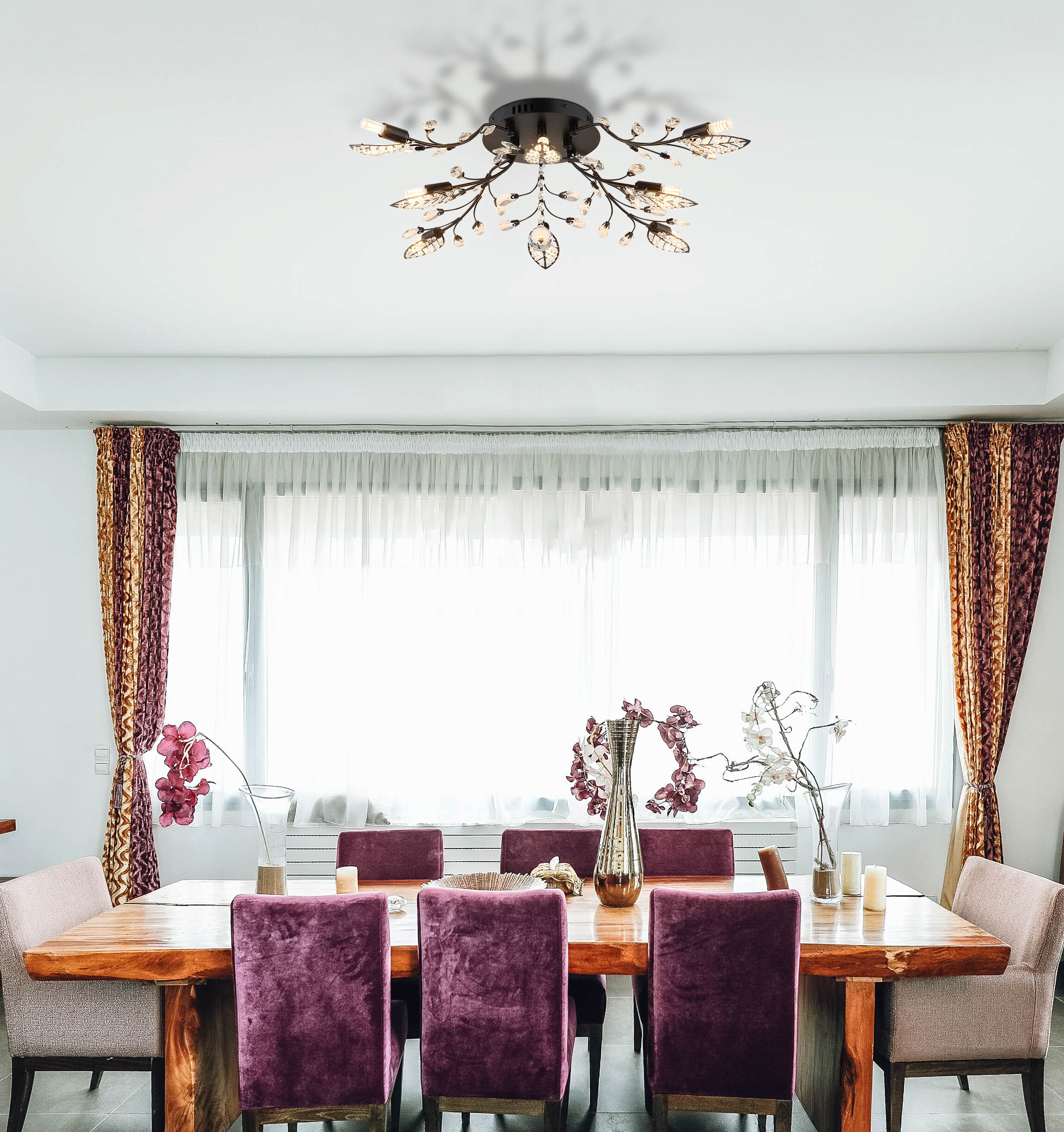 GLOBO Deckenventilator schwarz Metall B/H/L: ca. 65x20x65 cm