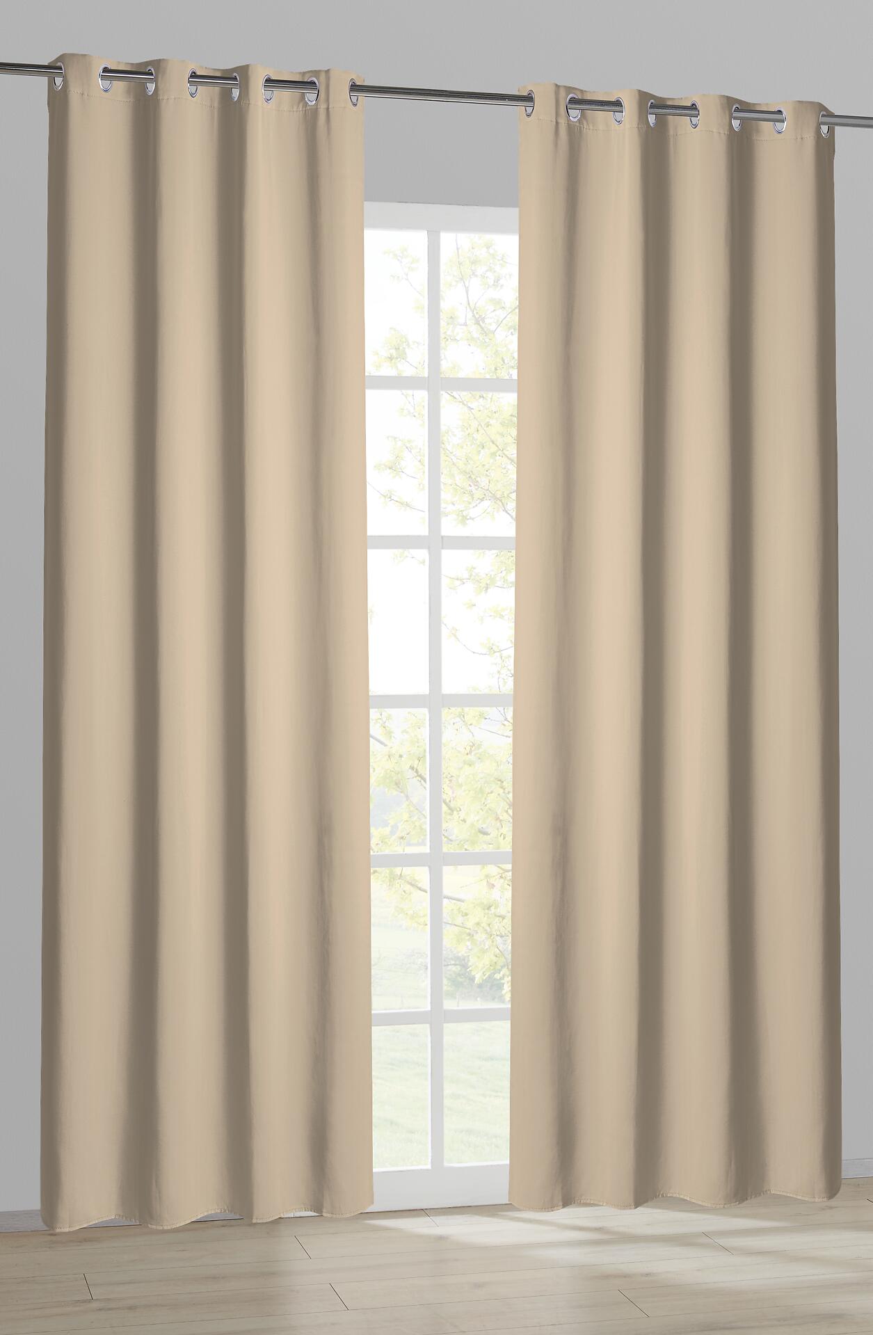 Ösenvorhang Verona sand B/L: ca. 140x245 cm