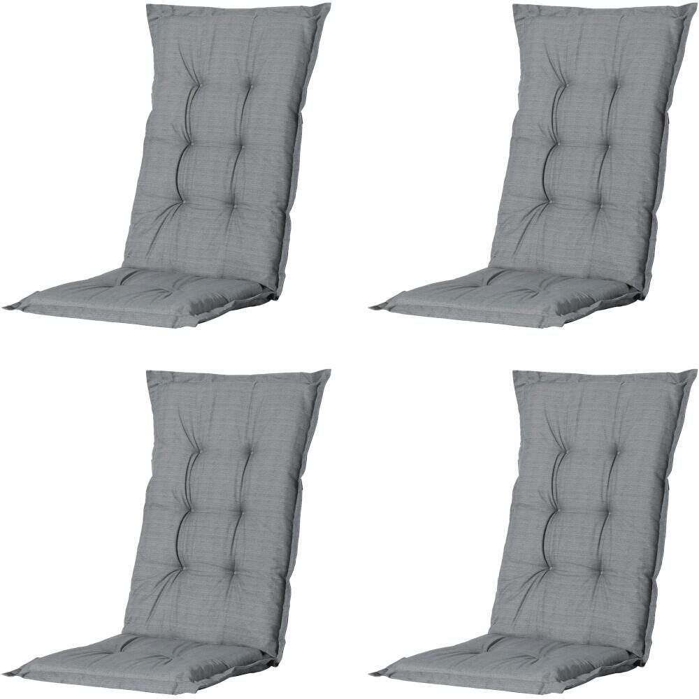 PROGARDEN,MADISON Klappsessel Set + Auflagen Tampa grau Kunststoff B/H/L: ca. 61x109x60 cm