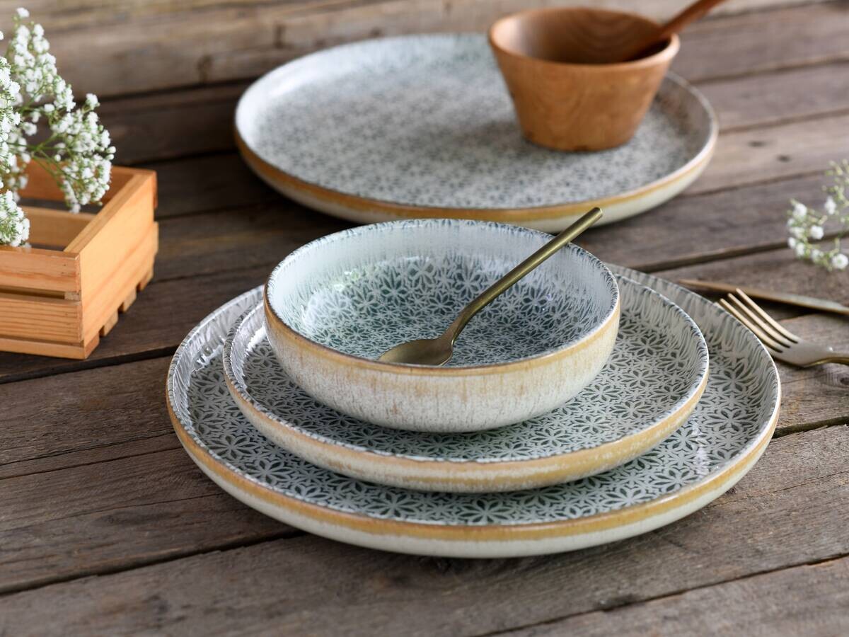 CreaTable Tafelservice Uno Emiliana grau Steinzeug 12 tlg.