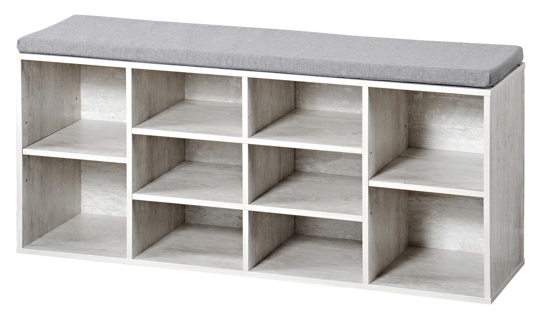 Kesper Schuhschrank mit Sitzkissen weiß Spanplatte B/H/L: ca. 29,5x48x103,5 cm