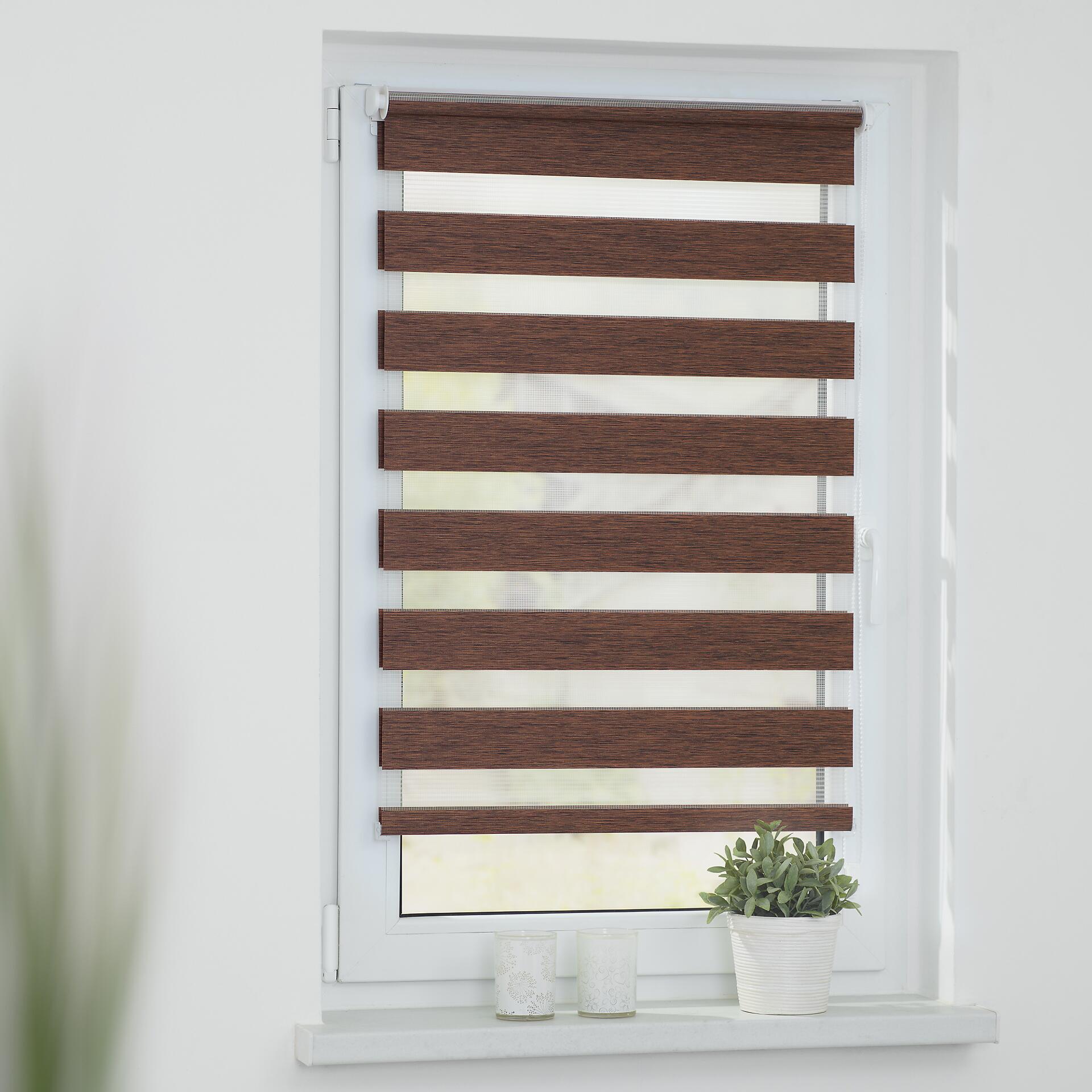 LICHTBLICK Doppelrollo Duo meliert dunkelbraun B/L: ca. 90x150 cm