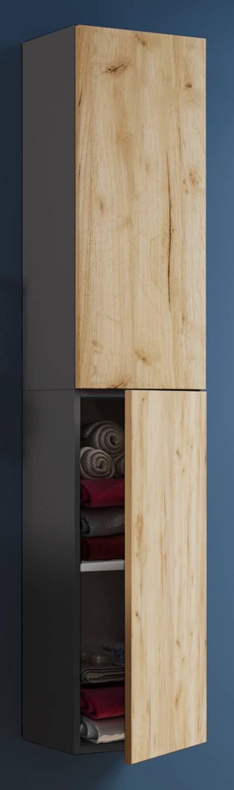 Hochschrank Lendas anthrazit Eiche Honig Nachbildung B/H/T: ca. 33x150x22 cm