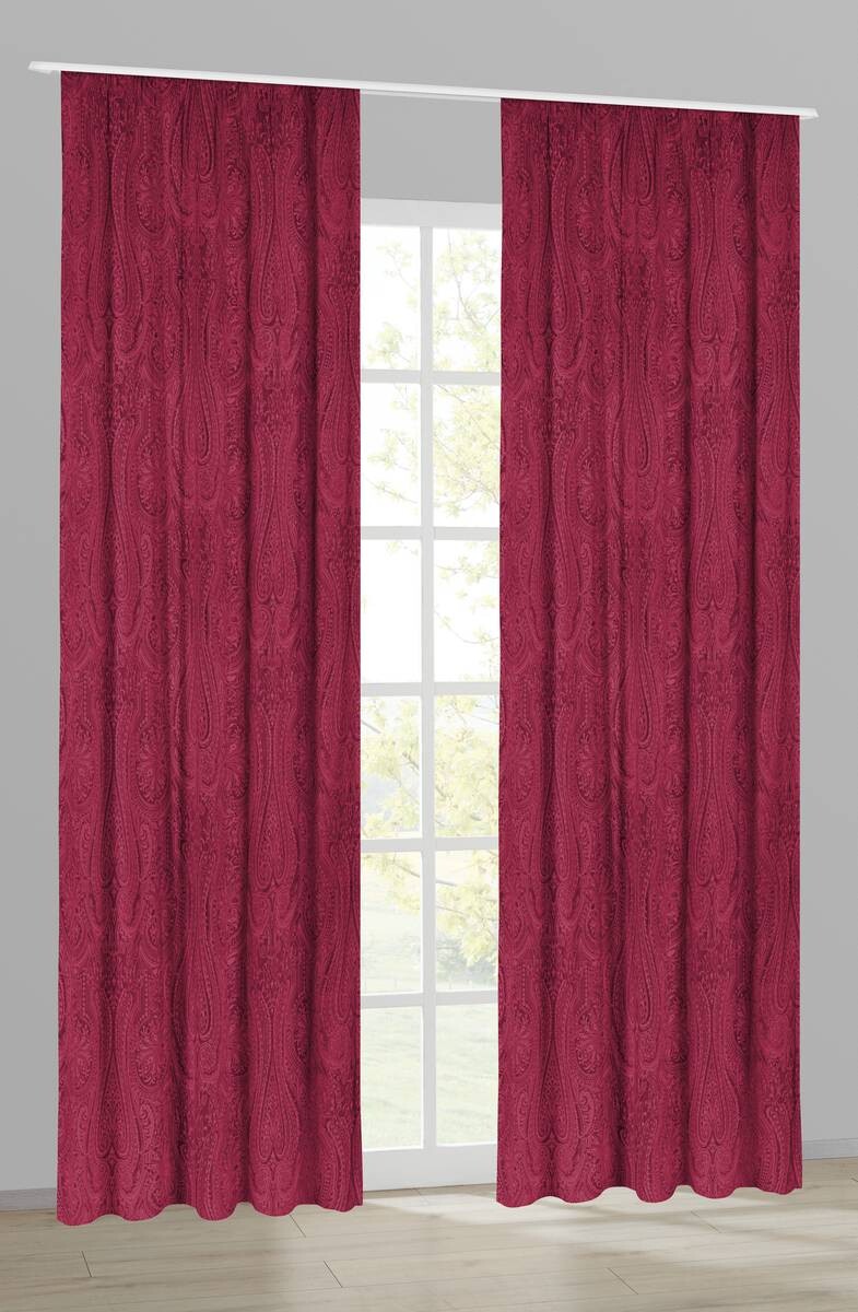 Dekovorhang Paisley weinrot B/L: ca. 140x245 cm