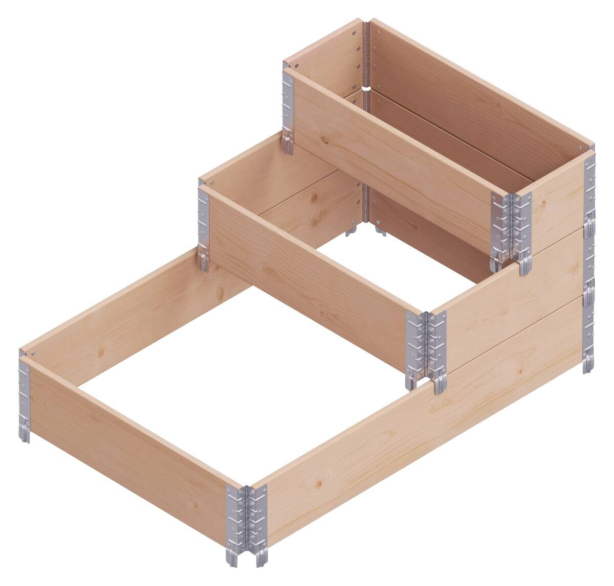 UPYARD Stufenbeet INDUSTRIAL braun Holz B/L: ca. 30x80 cm