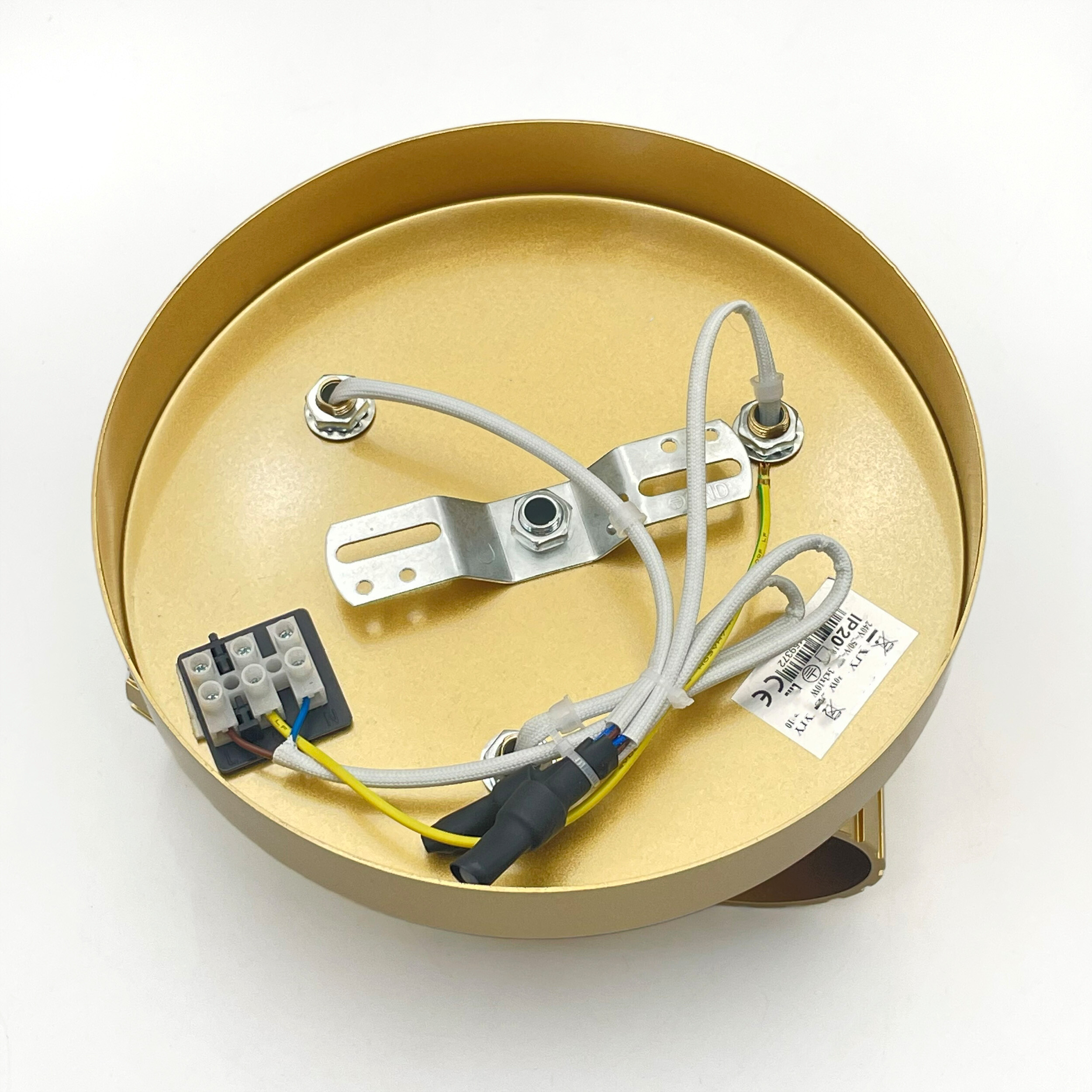 Lamkur Strahler Prisma gold Stahl B/H/L: ca. 18x19,5x18 cm 3 Brennstellen