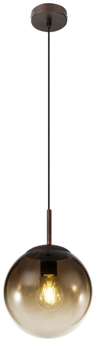 GLOBO Pendelleuchte Varus braun amber Glas Metall H/D: ca. 120x20 cm E27 1 Brennstellen