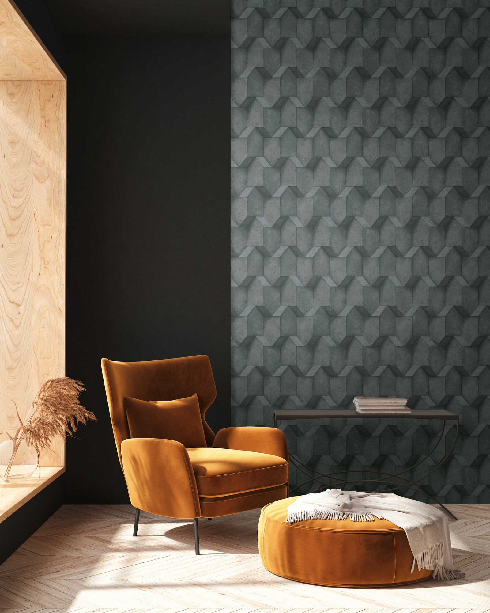 A.S.Creation Vliestapete anthrazit schwarz B/H/D: ca. 53x1005x8,3 cm