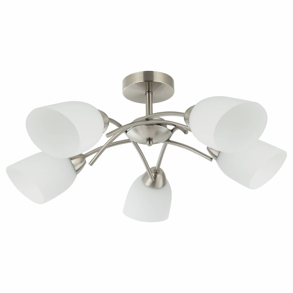 Lamkur Deckenleuchte Donna nickel Glas Metall H/L: ca. 26x45 cm E27 5 Brennstellen