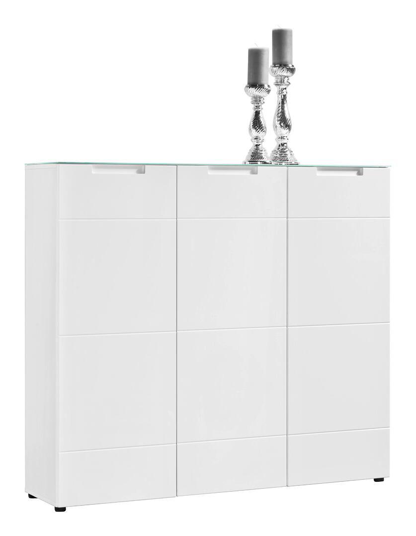 Kommode Mailand 13 weiß weiß Hochglanz B/H/T: ca. 135x120x34 cm