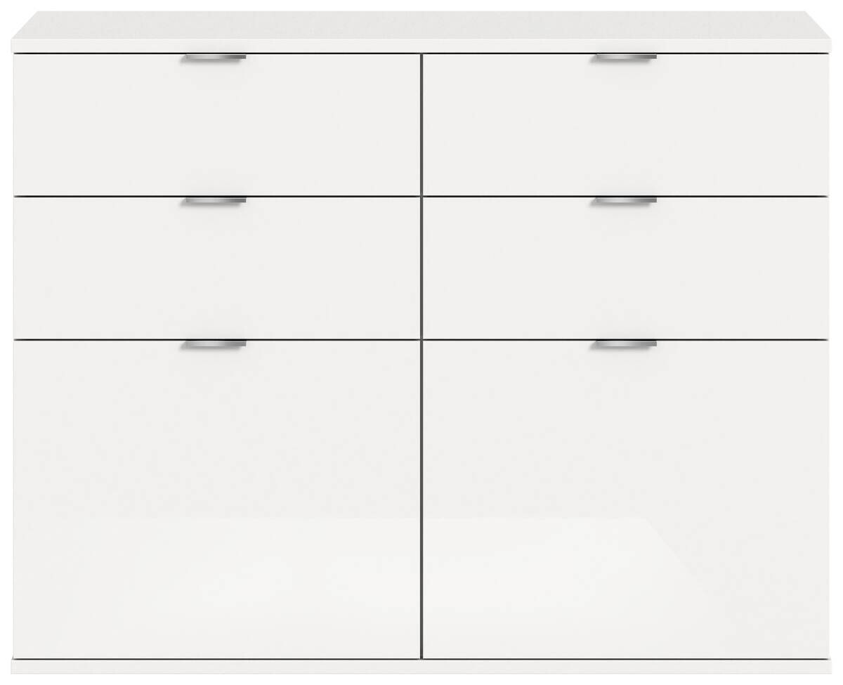 Kommode Projekt X weiß weiß Hochglanz B/H/T: ca. 120x85x34 cm