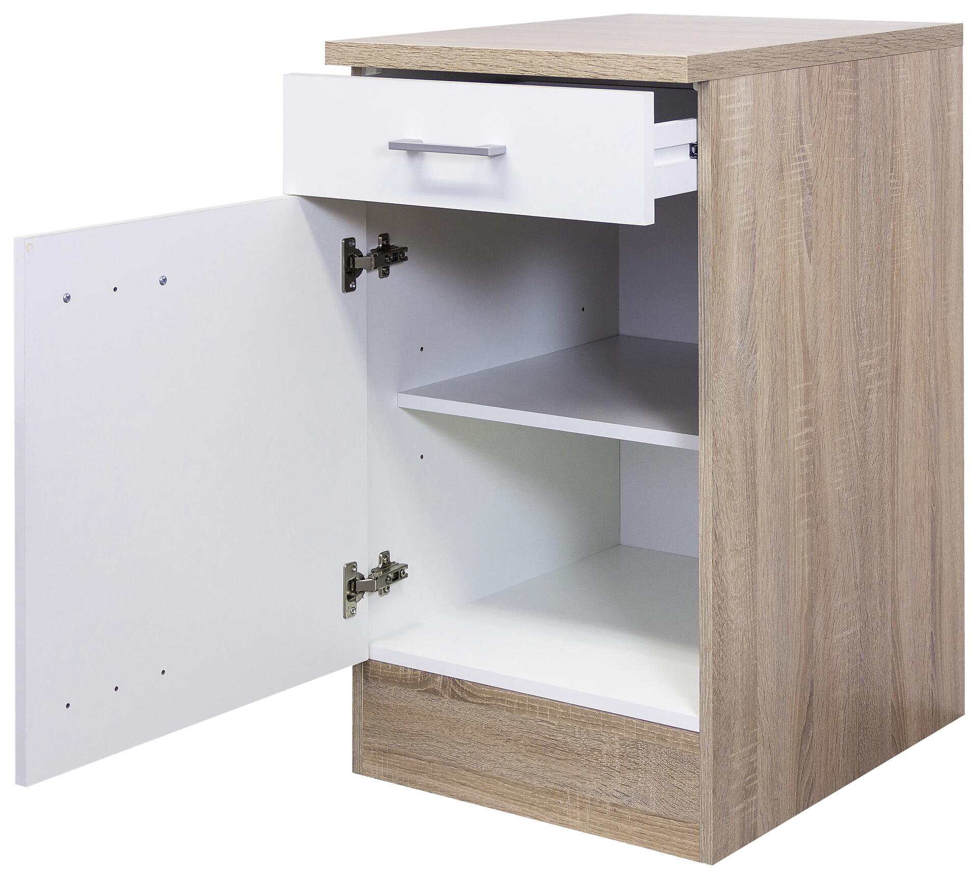 Unterschrank Samoa weiß Eiche Nachbildung B/H/T: ca. 40x85x60 cm