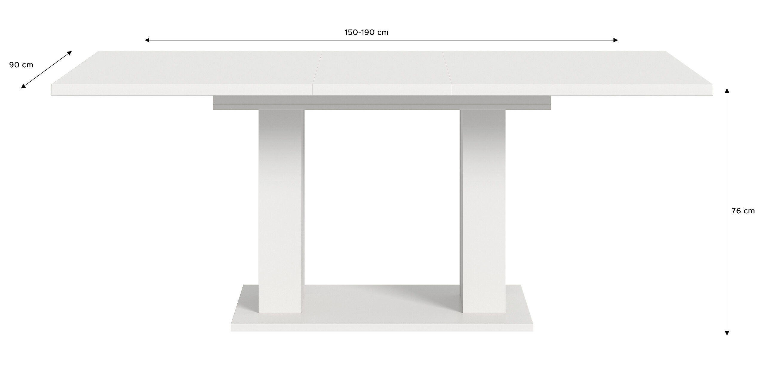 Esstisch MOTION weiß B/H/T: ca. 150x76x90 cm