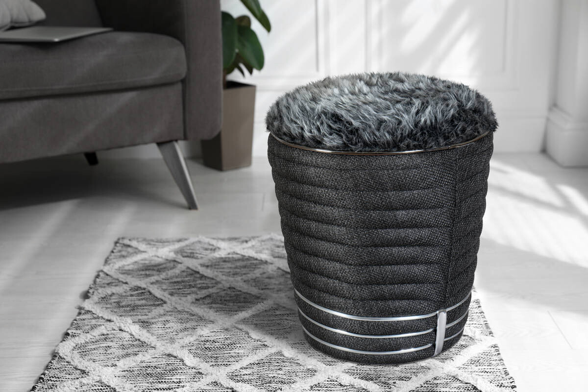 360 Living Hocker Doric 320 anthrazit Graphit H/D: ca. 50x42 cm