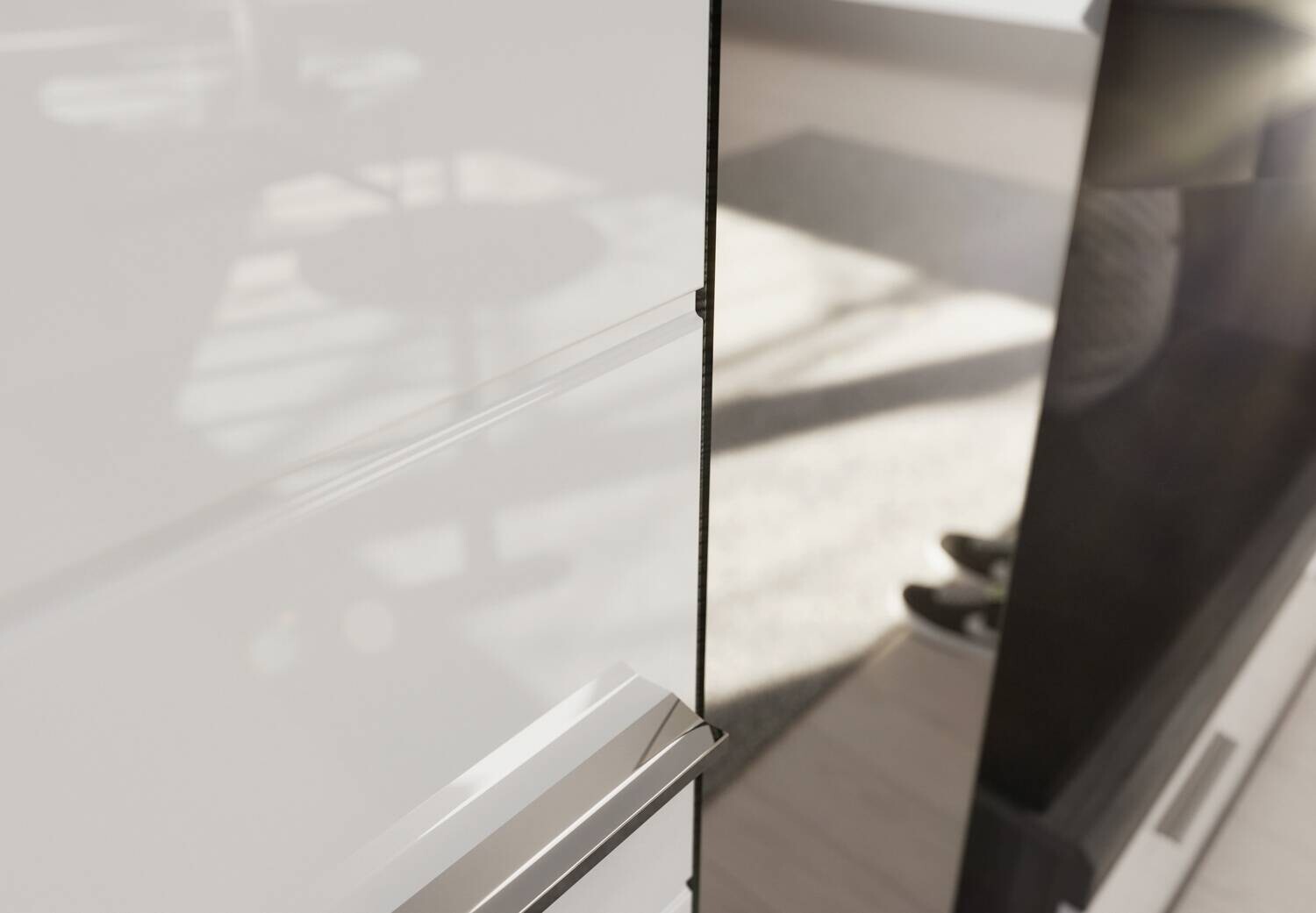 Garderobenschrank SCOUT Rauchsilber Nachbildung weiß Hochglanz B/H/T: ca. 62x197x37 cm