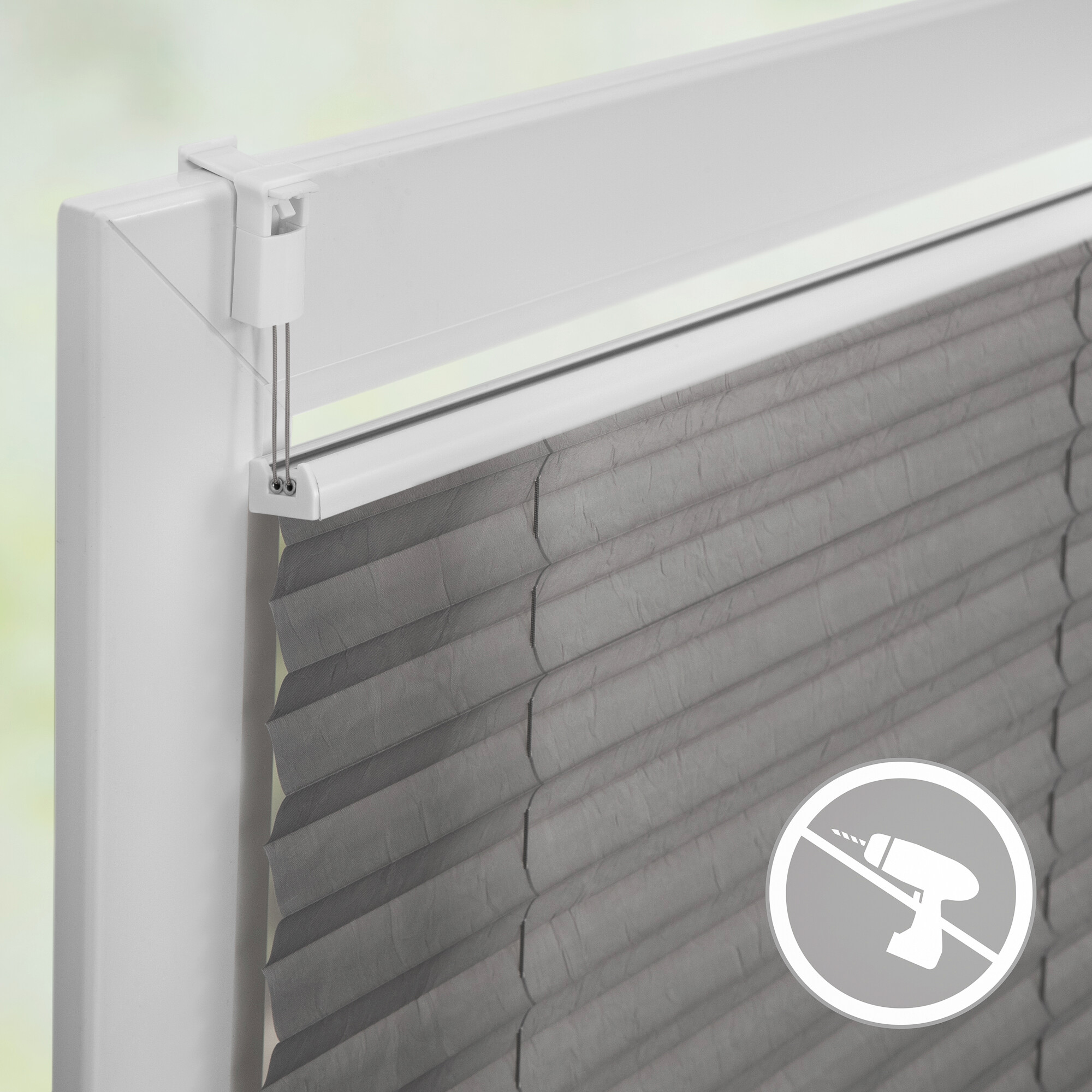 LICHTBLICK Spannplissee hellgrau B/L: ca. 65x130 cm