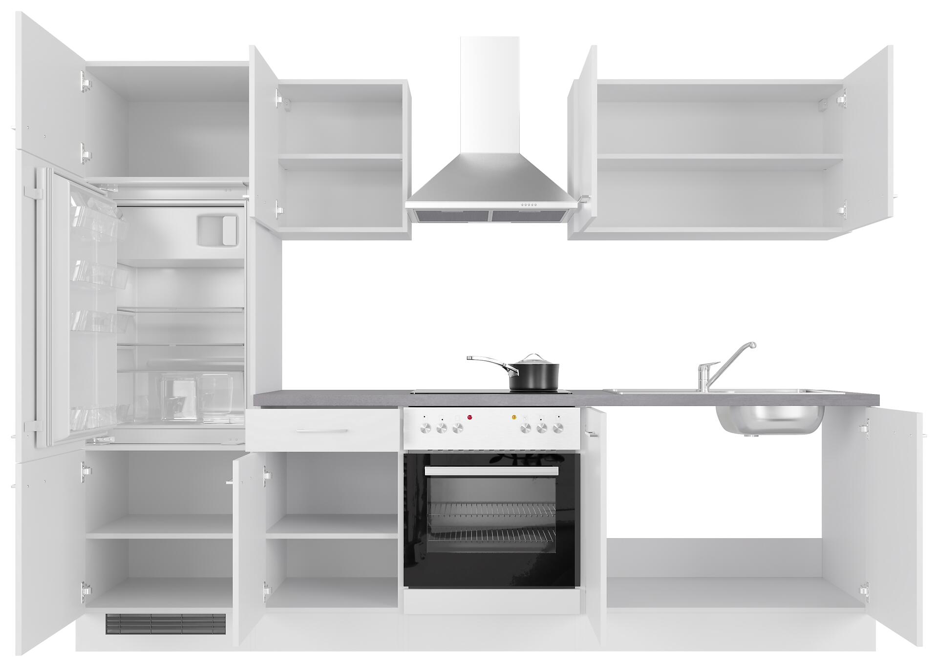 Küchenblock Vita weiß matt B/H/T: ca. 270x200x60 cm