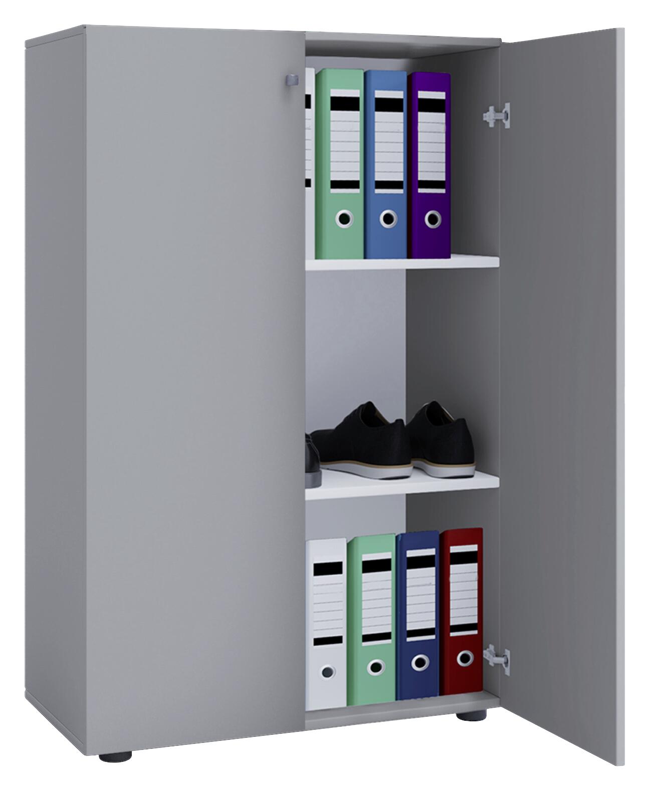 Büroschrank Lona XL grau weiß B/H/T: ca. 70x110x39 cm Büroschrank Lona XL grau weiß B/H/T: ca. 70x110x39 cm