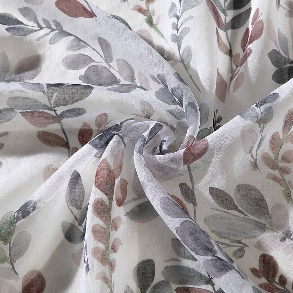 Ösenvorhang Blätterzweig grün B/L: ca. 140x245 cm