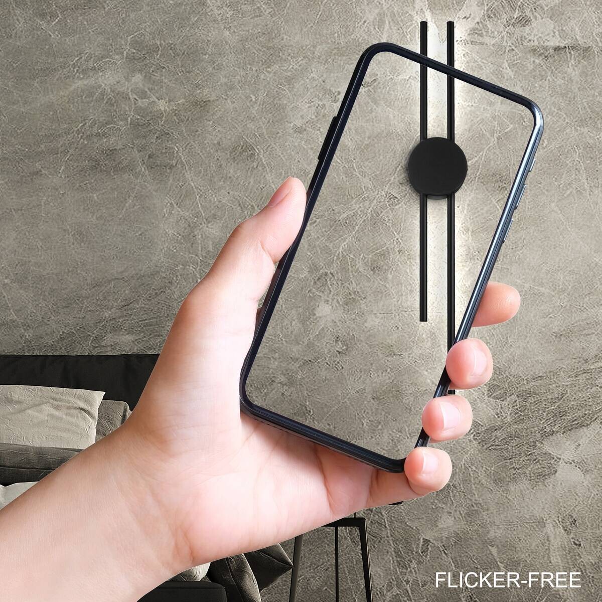 Lamkur LED-Wandleuchte LANA 47461 schwarz Metall H/L: ca. 80x12 cm 1 Brennstellen