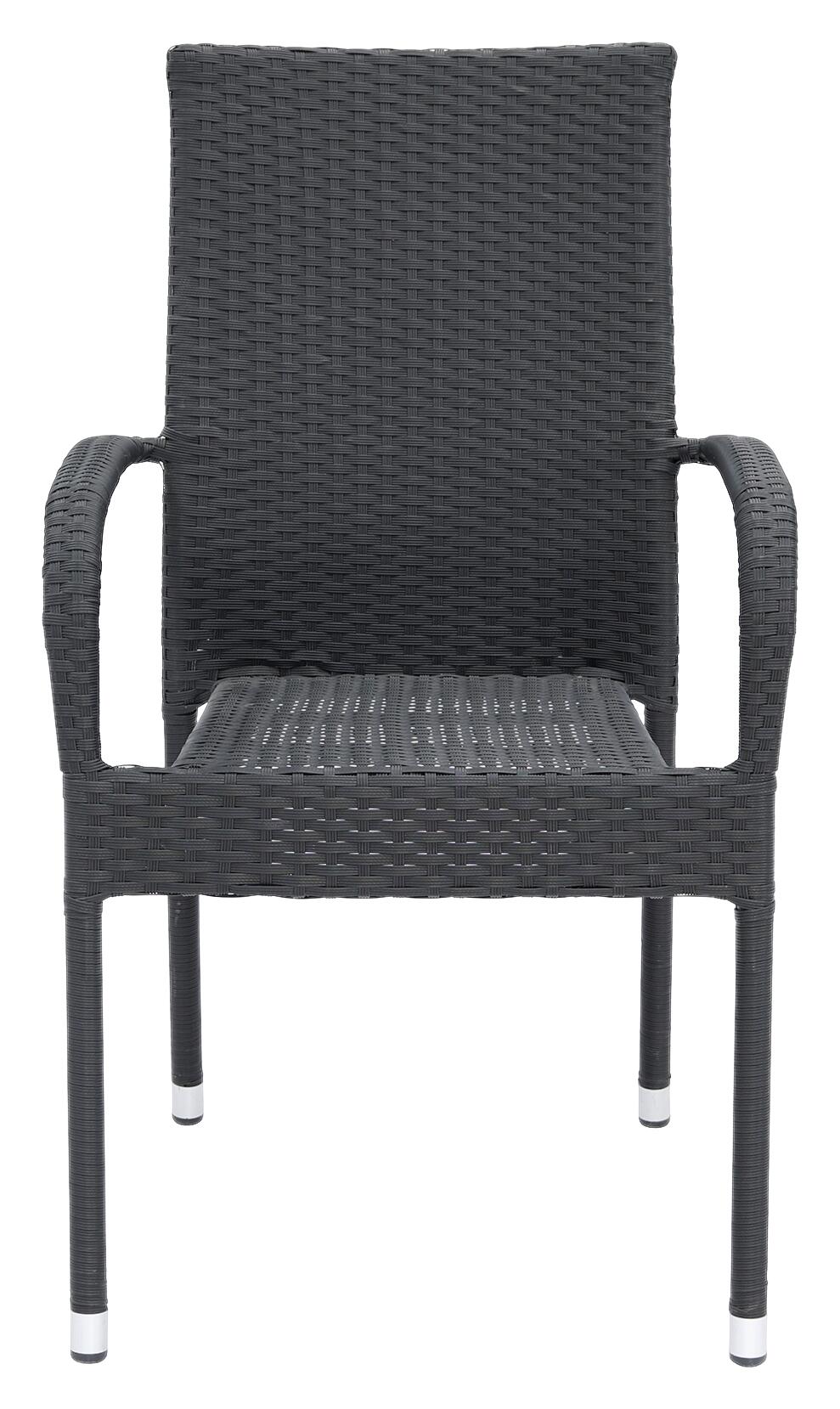 POCOline Gartenstuhl Palermo schwarz Polyrattan B/H/L: ca. 63x94x55 cm