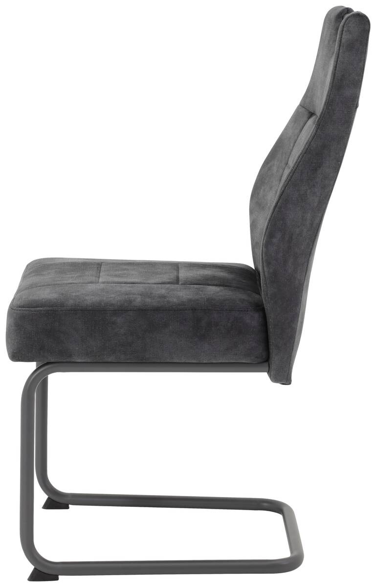 Schwingstuhl Linda 2er Set anthrazit Vintage Microfaser B/H/T: ca. 47x99x61 cm