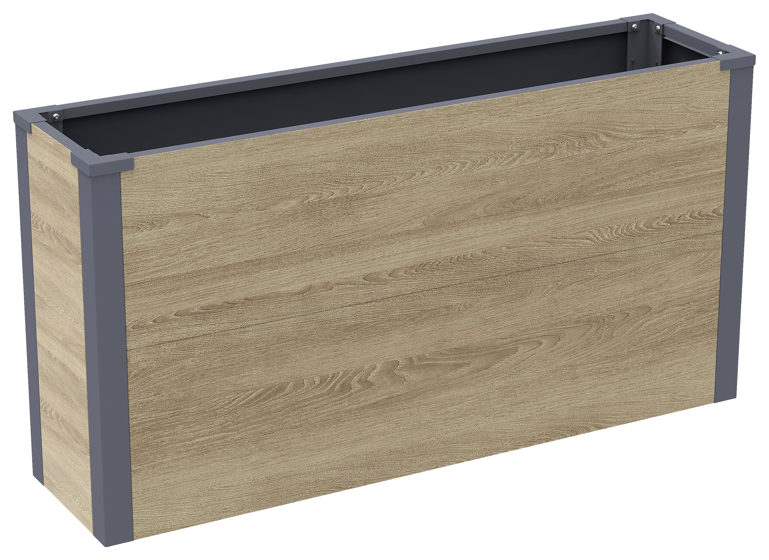 Westmann Pflanzkasten Talus Holzoptik Metall B/H/L: ca. 100x52x25 cm