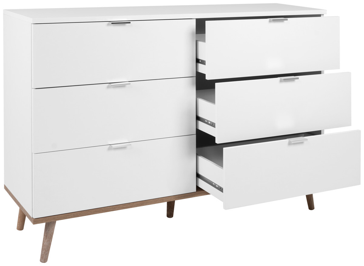 Kommode Göteborg weiß Eiche Sonoma Nachbildung B/H/T: ca. 120x87x40 cm