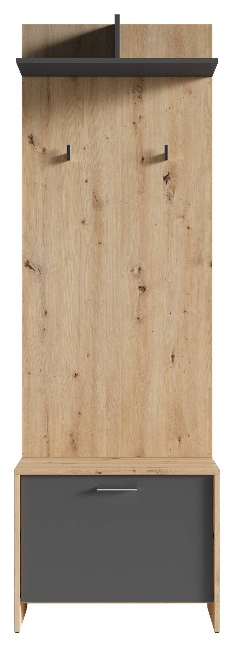 Garderobenset BEN Set 3-tlg. Eiche anthrazit