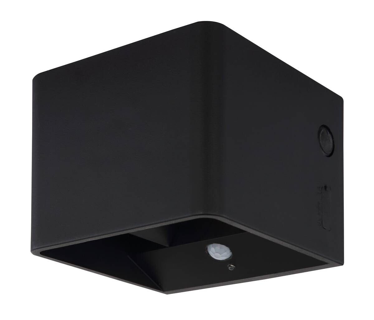 GLOBO LED-Wandleuchte klar mattschwarz PVC Kunststoff Metall B/H/L: ca. 10,1x8x10,2 cm 1 Brennstellen