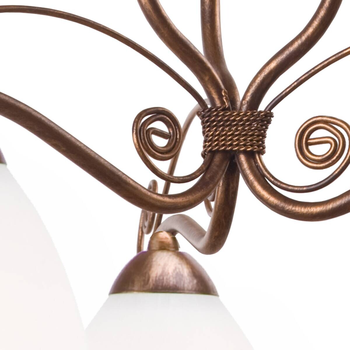 Lamkur Pendelleuchte Retro II braun Glas Stahl H/L: ca. 73x41 cm E27 3 Brennstellen