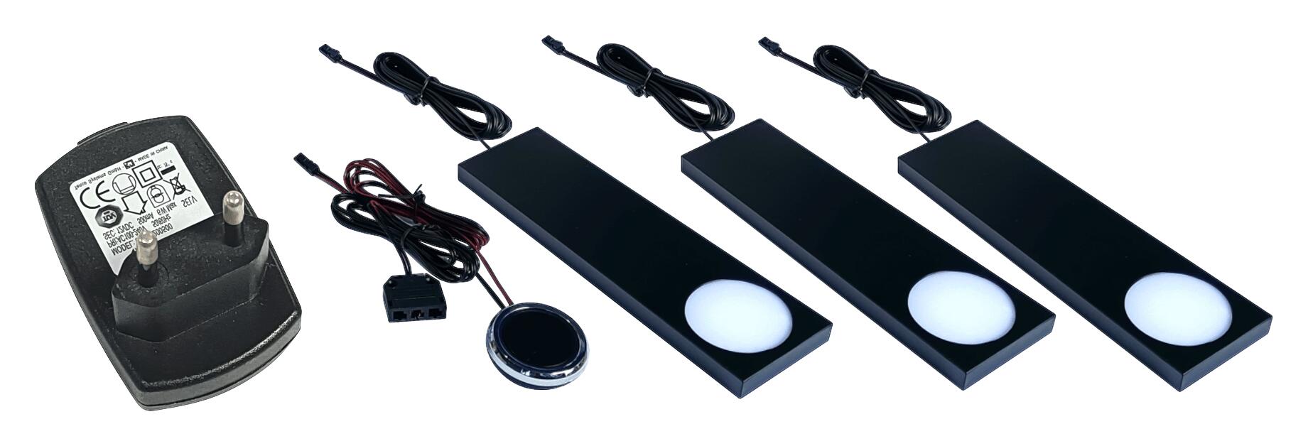 HÖLSCHER LED-Unterbauleuchte 311923 schwarz Aluminium B/H/T: ca. 7x0,4x19 cm