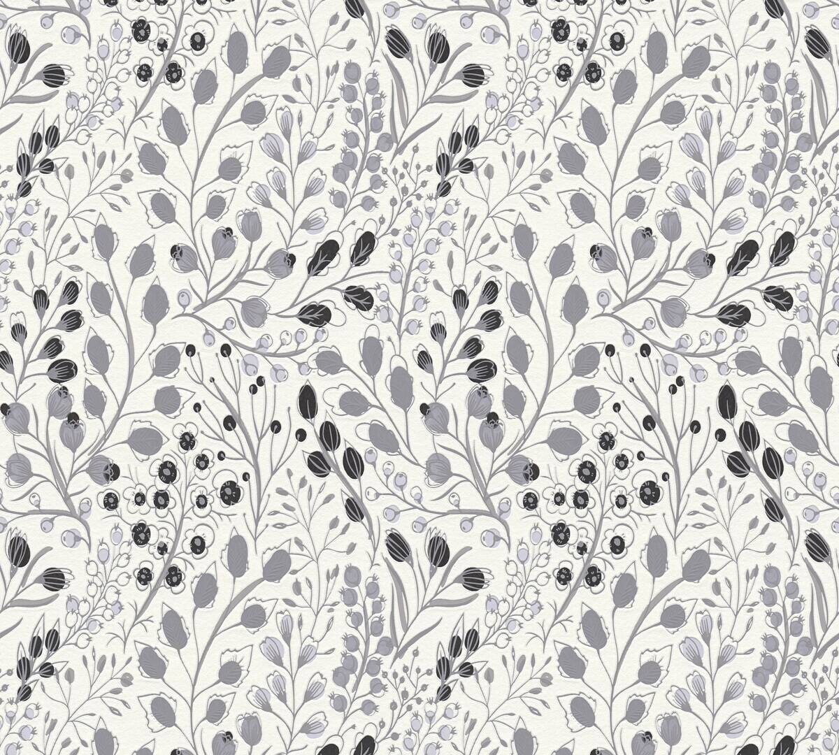 A.S.Creation Vliestapete Attractive 2 Floral grau B/L: ca. 53x1005 cm