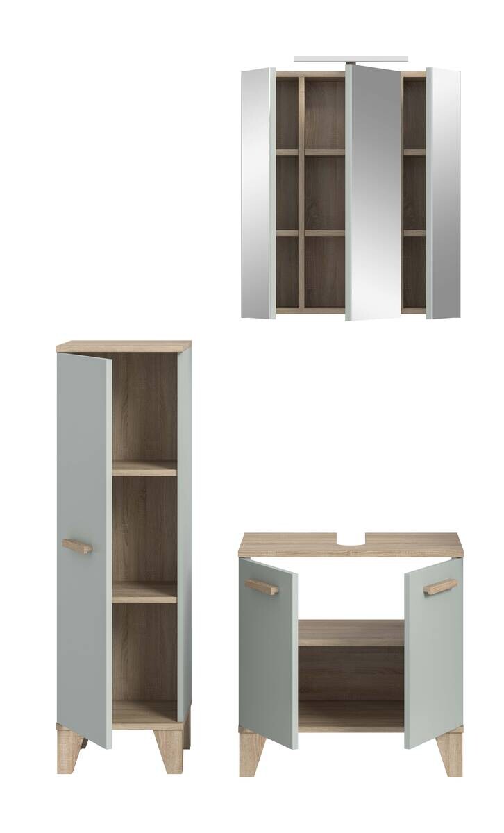 Badezimmer-Set STAR hellgrün Eiche hell Nachbildung B/H/T: ca. 109x190x34 cm