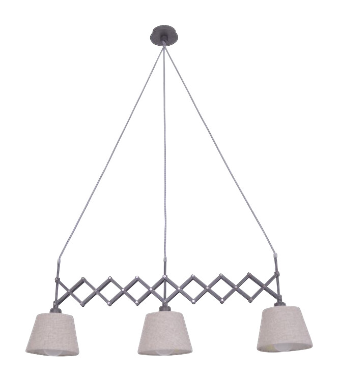 Näve Leuchten Scherenpendelleuchte NV6132027 natur beige Metall Kunststoff B/H: ca. 52x130 cm E27 3 Brennstellen