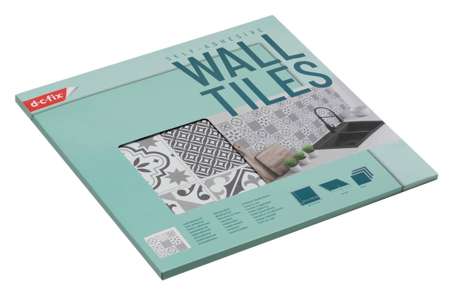 d-c-fix Wandfliese selbstklebend grau B/L: ca. 30,5x30,5 cm