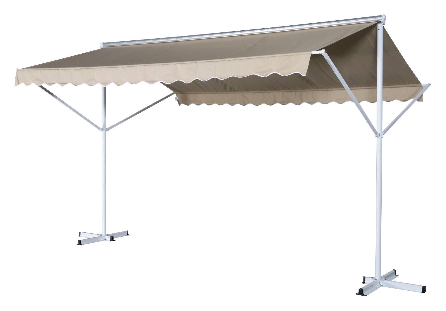 Outsunny Standmarkise creme Polyester-Mischgewebe B/H/L: ca. 294x250x295 cm