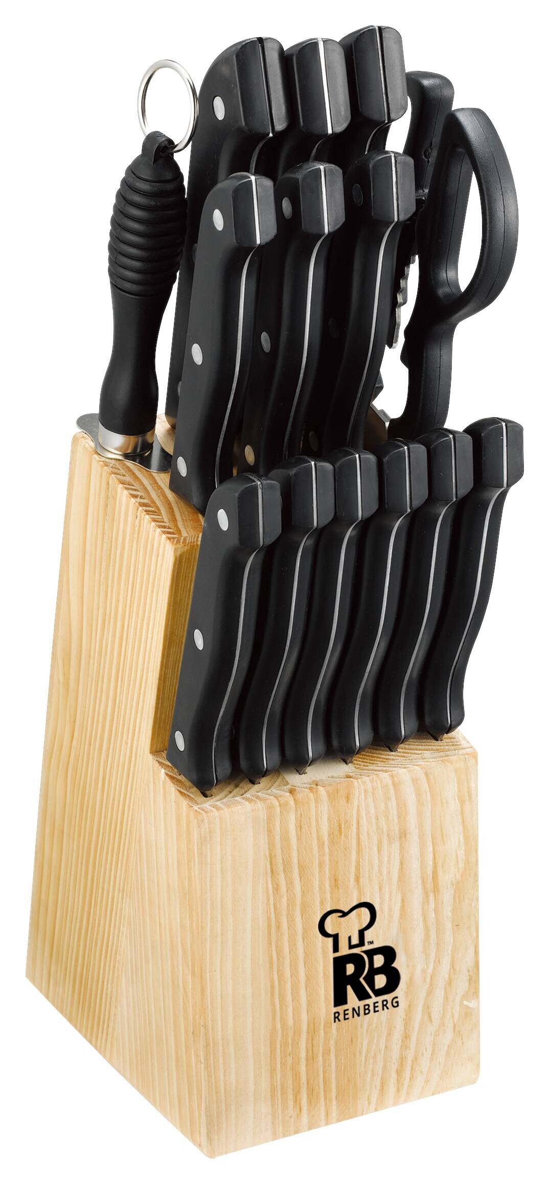 RENBERG Messerset TENESSY silber Holz 15 tlg.