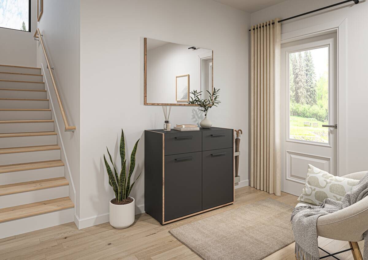 Garderobe Bueno Basalt Nox Oak Nachbildung B/H/T: ca. 95x189x37 cm